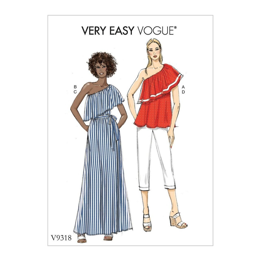 Vogue Top, Skirt, and Pants V9318, Size ZZ (Lrg-Xlg-Xxl)